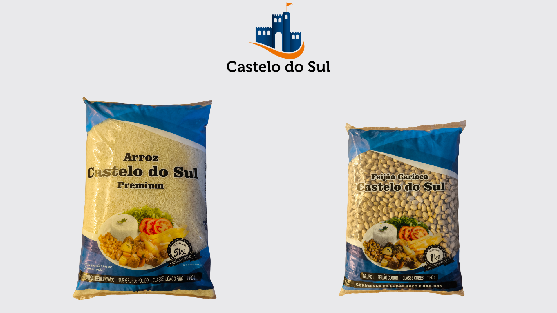 Linha Castelo do Sul — Arroz Premium 5kg e Feijão Carioca 1kg